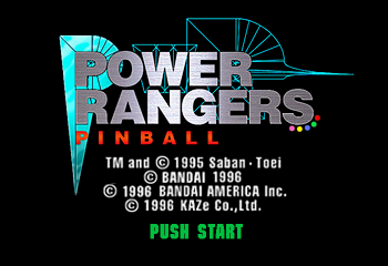 Power Rangers Pinball Title Screen